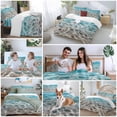 thumbnail image 5 of Summer Beach Bedding Duvet Cover Set Queen Size 4 Pieces Water Ripple Ocean Art Realistic Sea Sand Bedding Set with Zipper Closure, 1 Comforter Cover 90x92 Inches 1 Flat Sheet & 2 Pillow Cases, 5 of 7
