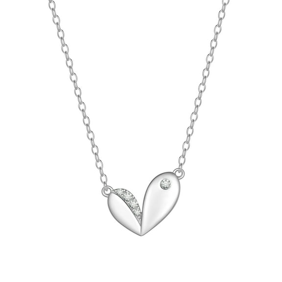Fasjewly 925 Sterling Silver Cute Heart Necklace,Dainty Love Pendant Necklaces Jewelry Gifts for Women