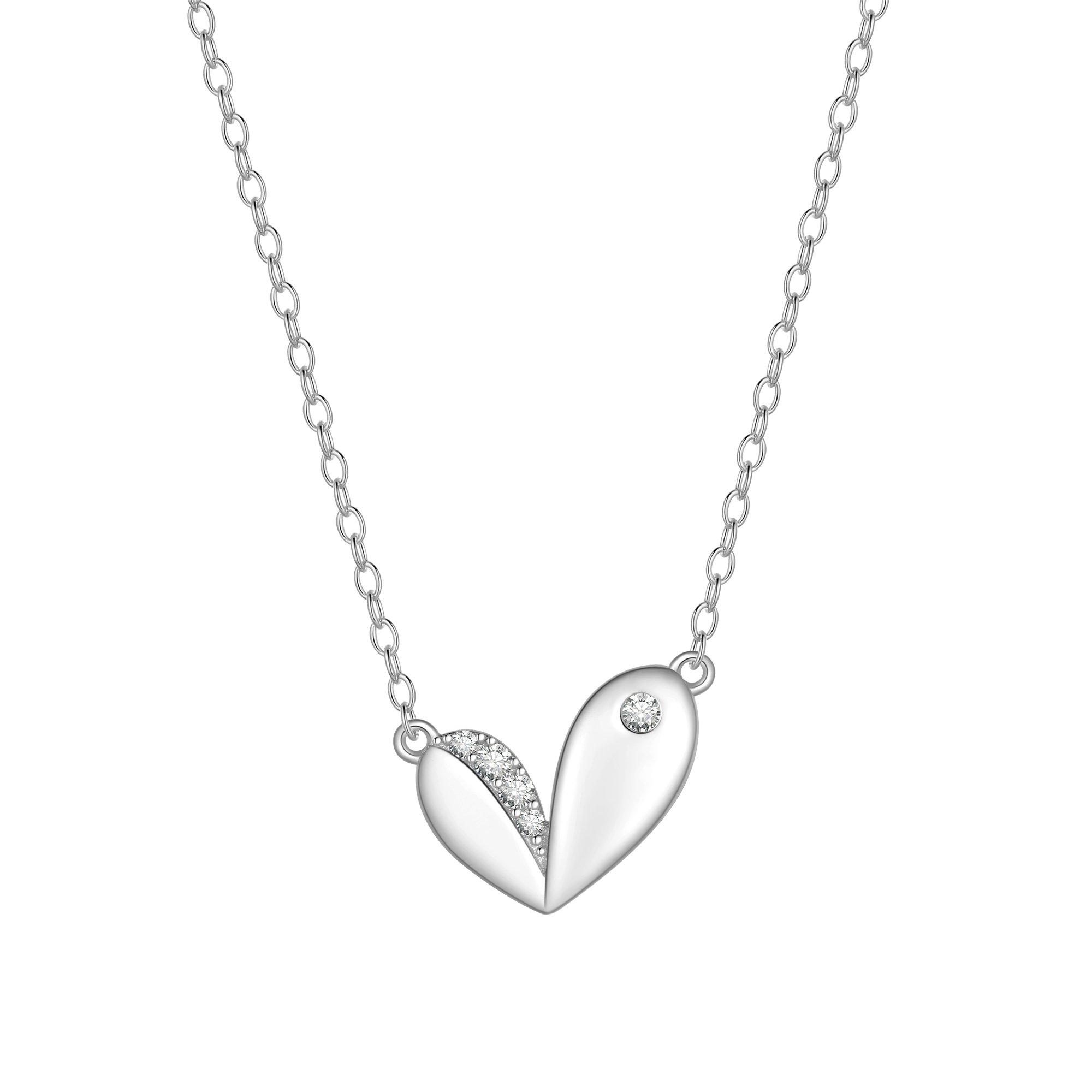 Fasjewly 925 Sterling Silver Cute Heart Necklace,Dainty Love Pendant Necklaces Jewelry Gifts for Women