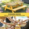 thumbnail image 6 of Sunflowers Table Cloths for 3 Foot Rectangle Tables, Farmhouse Bees Spring Summer Watercolor Floral Leaf Patio Waterproof Elastic Fitted Tablecloths, Washable Rectangular Table Cover for Camping, 6 of 8