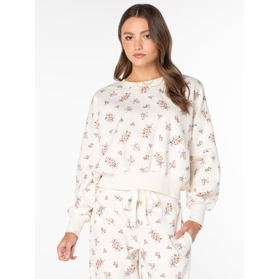 Celebrity Pink Women's and Women's Plus Oversized Boyfriend Sweatshirt, Sizes XS-XXXL