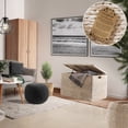 thumbnail image 2 of Casafield 30" Storage Chest with Lid, Handles, Safety Hinge - Whitewash White, Water Hyacinth Wicker Storage Trunk for Bedroom, Entry Way, Living Room, 2 of 7