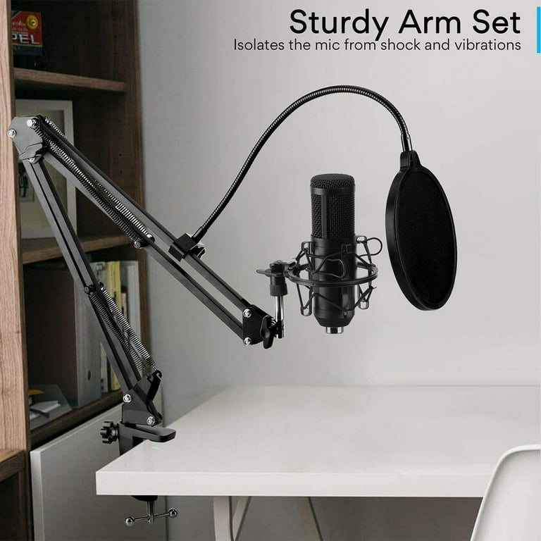 USB Podcast Studio Condenser Mic, Recording Condenser Microphone Kit