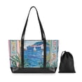 thumbnail image 7 of FORMRS Canvas Laptop Tote Bag for Women with 15.6" Computer Compartments Shoulder Handbag, Seaside Door, 7 of 7