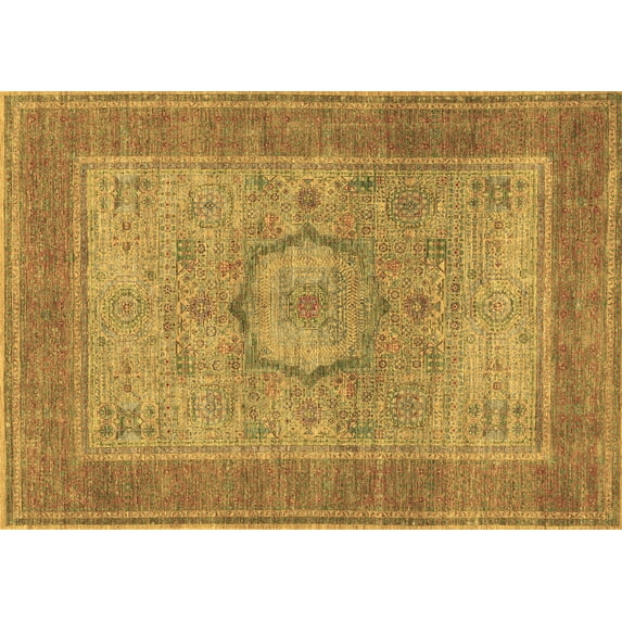 Ahgly Company Indoor Rectangle Medallion Brown Traditional Area Rugs, 7' x 9'
