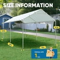 thumbnail image 6 of Quictent 10x20 ft Heavy Duty Carport Canopy Galvanized Car Tent Outdoor Garage Boat Shelter with Reinforced Structure, No Sidewall - White, 6 of 7