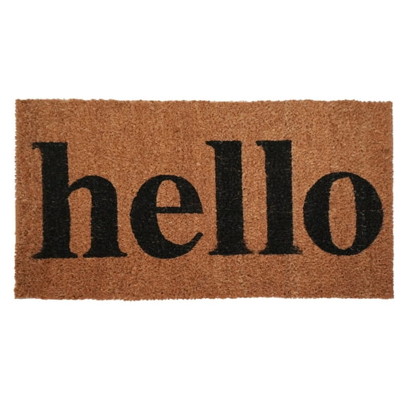 Calloway Mills 110761224 Hello Doormat Natural/Black 12" x 24"