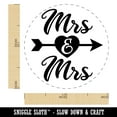 thumbnail image 2 of Mrs and Mrs Heart and Arrow Wedding Self-Inking Rubber Stamp Ink Stamper - Fuchsia Ink - Medium 1 Inch, 2 of 7