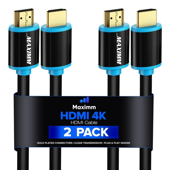 HDMI Cable 4K Ultra HD 50 Foot (2 Pack) HDMI 2.0 Cable, High Speed 18Gbps 4K@60Hz HDR, 3D, 2160p, 1080p, HDCP 2.2, ARC, HDMI Cables for Monitors, HDTV