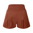 thumbnail image 4 of Women's Summer Shorts Solid Color Elastic Waist Wide Leg Casual Loose High Waisted Short with Pockets S-5XL, 4 of 8