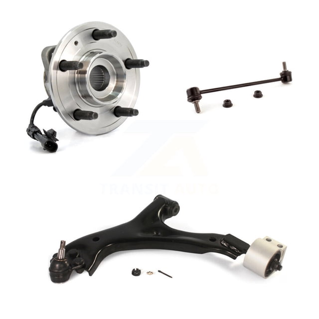 Transit Auto Front Left Driver Hub Bearing Assembly Suspension Lower Control Arm with Ball Joint and Sway Bar Stabilizer Link Kit for Car Chevrolet Equinox Captiva Sport K7T-101669