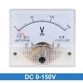 thumbnail image 2 of DC 0-150V Manómetro medidor de tensión del panel analógico de voltios 85C1 2,5% de margen de error, 2 of 5