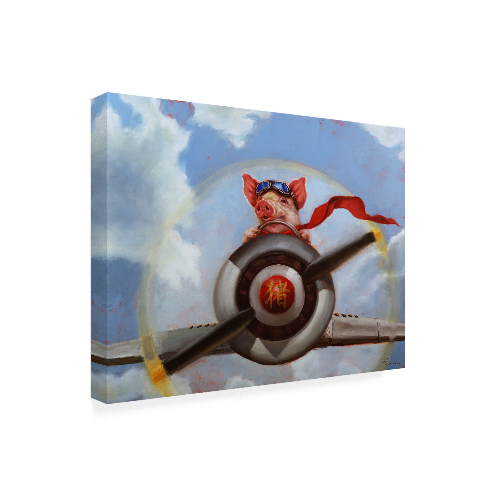 Trademark Fine Art 'When Pigs Fly' Canvas Art by Lucia Hefferna