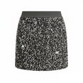 thumbnail image 3 of ClodeEU Women's Sequin Bodycon Mini Skirt ,Solid Color Glitter Party Pencil Skirt Dark Gray,Womens Plus M, 3 of 3
