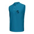 thumbnail image 4 of Bpyeka Men's Stand Collar Partial Button Sleeveless Henley Tank Tops, Palm Tree Graphic Casual Athletic Shirts for Running Workout & Summer Daily Wear, S-3XL, Blue, 4 of 7