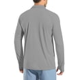 thumbnail image 5 of WTOBBY Men's Raglan Sleeve Performance Shirt with UPF 50+ Sun Block, Lightweight Long Sleeve, and Golf-Ready Design for Breathable Summer Wear ,Gray 2XL, 5 of 7