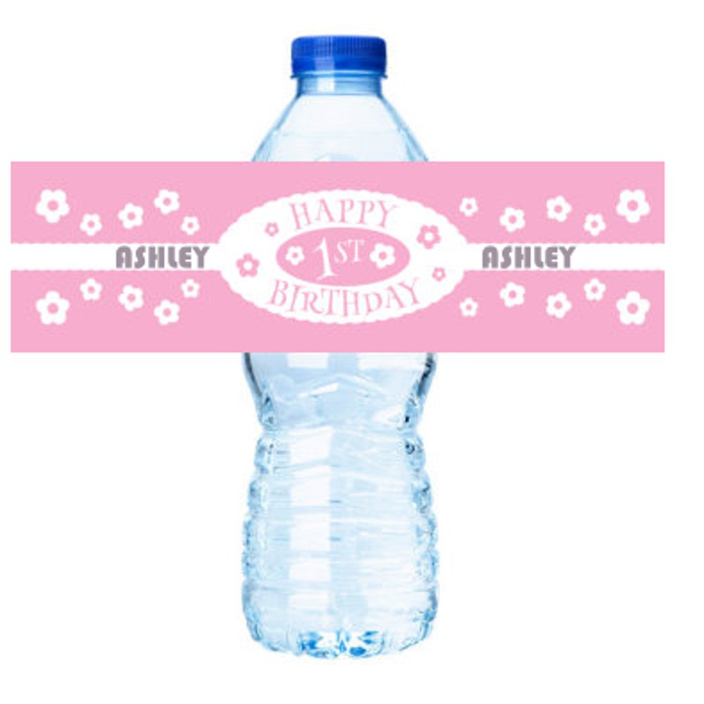 First Birthday Party Decoration 15ct Water Bottle Labels Stickers - Walmart.com - Walmart.com
