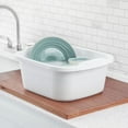 thumbnail image 6 of 12 Quart Durable Heavy Duty Reinforced Plastic Kitchen Dishpan Basin with Molded Handles for Household Chores and Storage, White, 8 Pack, 6 of 9