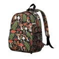 thumbnail image 2 of Mushroom and Basket Black Pattern Backpack for School, Cute School Bag with Adjustable Shoulder Straps and Padded Back, 13.8"x11.4"x6", 2 of 5