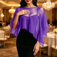 thumbnail image 2 of jiaxiM Women Chiffon Sheer Cape Poncho Top Shawl Wraps for Evening Dress Capelets Beach Cover Up Wedding Party, 2 of 4