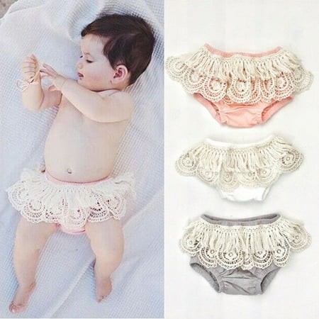 Newborn Baby Girls Cute Lace Tassels Shorts Ruffle Pants Bloomers Diaper Nappy Cover