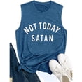 thumbnail image 4 of Gpoecd Camisoles à Col Rond pour Femmes, Imprimé de Lettres, Manches Courtes, Haut Confortable et Polyvalent pour Superposition Ou Tenue Décontractée, Camisoles pour Femmes 02_Blue,TG, 4 of 4