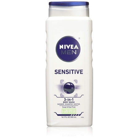 Nivea for Men Body Wash, Sensitive, 16.9 oz
