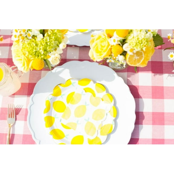 Lemon Party Paper Plate Cups Napkins Cutlery Set of 20