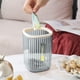 thumbnail image 5 of Mini bote de basura transparente para escritorio | Pequeño cubo de basura de plástico con anilla de presión | Papelera portátil para oficina | Transparente, naranja, gris y verde | Recipiente, 5 of 6