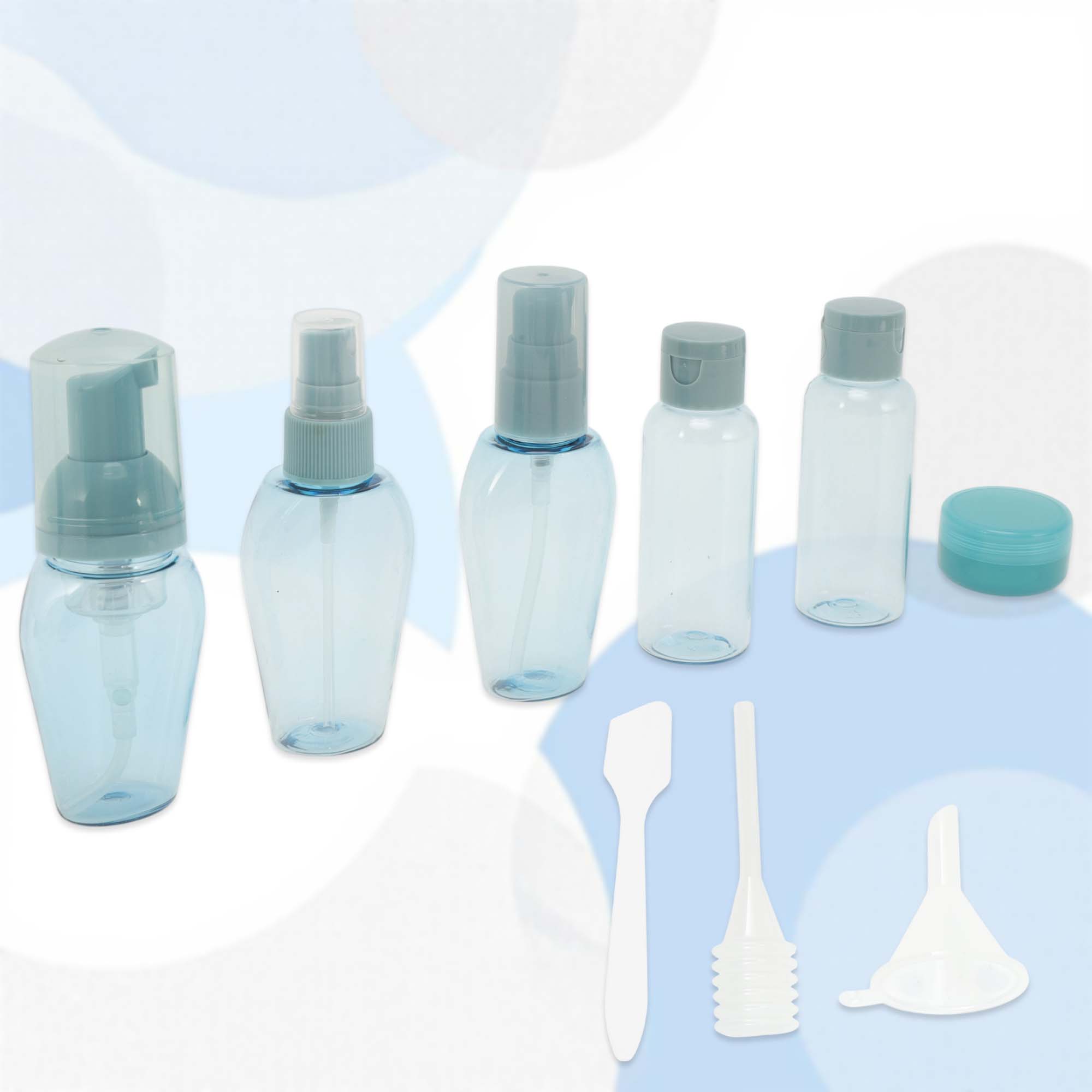 Unique Bargains 10 Pcs Portable Reusable Travel Container Set Blue