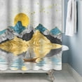 thumbnail image 5 of MIZHONA Boho Shower Curtain,Abstract Mountain Sun Bathroom Shower Curtain with Hooks,72x72, 5 of 5