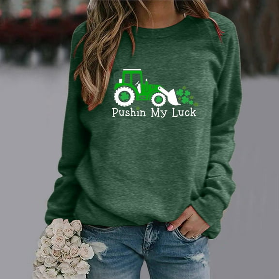 Aayomet St Patrick's Day Sweatshirts Women Oversized Womens Sweatshirt Loose Fit Crewneck Long Sleeve Shirts For Women Tunic Tops,Green XXL