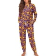 thumbnail image 3 of HELLHERO Thanksgiving Pjs Set for Women Pumpkin Dog Paw Printed Pajama Long Sleeve Sleepwear Soft Loungewear with Pockets, XL, 3 of 5