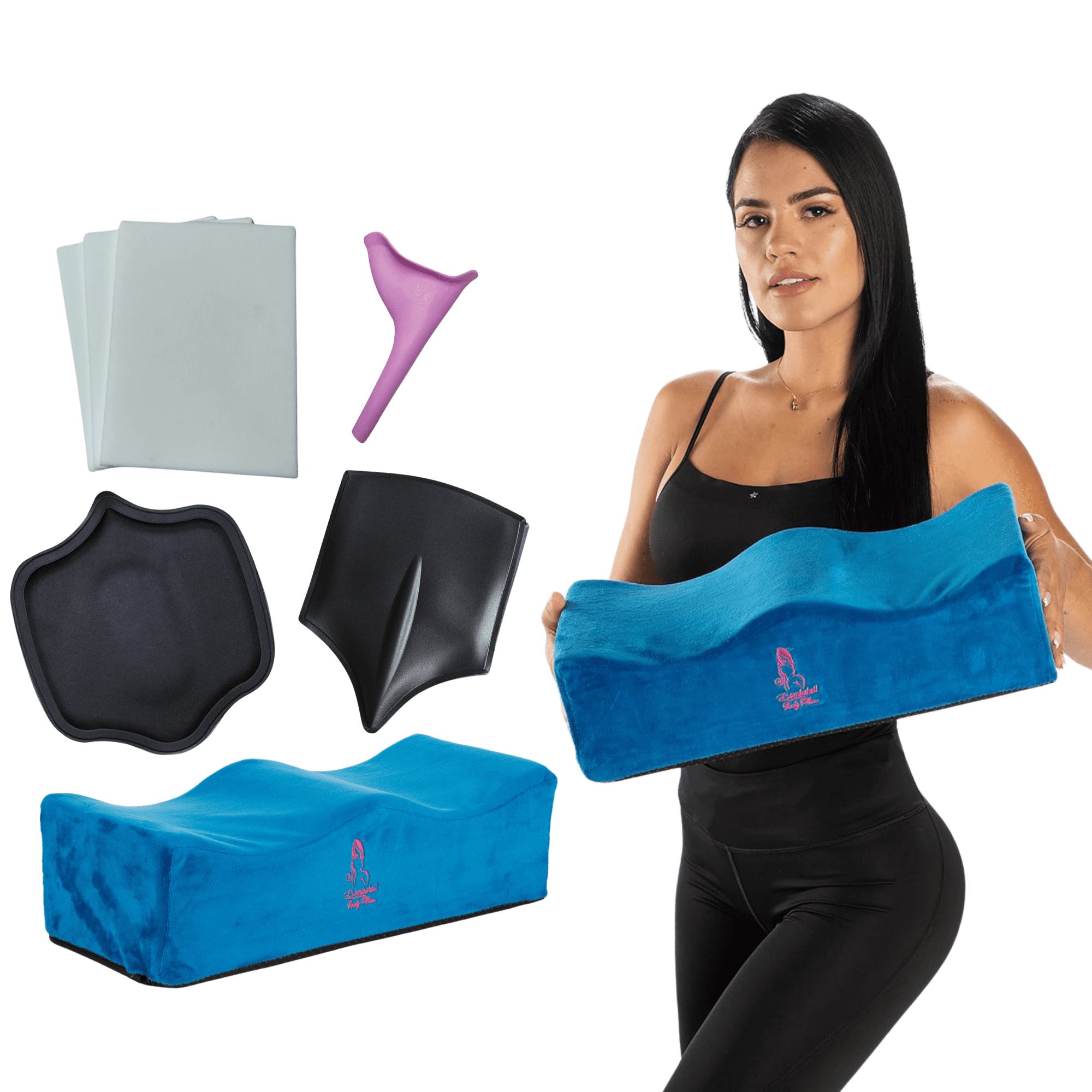 BBL Pillow After Surgery Lifting Cushions, BBL Post Surgery Supplies Kit, 3 Lipo Foam Board, Soft Butt Cushion Surgery Pillow with Female Urinal Ab Board Post Surgery Liposuction