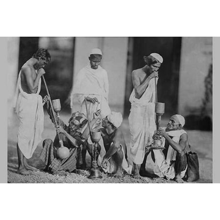 Street Smokers in India with Hookahs and Bongs Poster Print by (Best Hookah Brand In India)