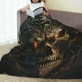 thumbnail image 6 of Rateoe Metal Evil Skull Print Fuzzy Fleece Throw Blanket Extra Large,Super Soft,Fluffy and Warm Blankets for Couch,Bed,All Season Use (40"x30"), 6 of 8