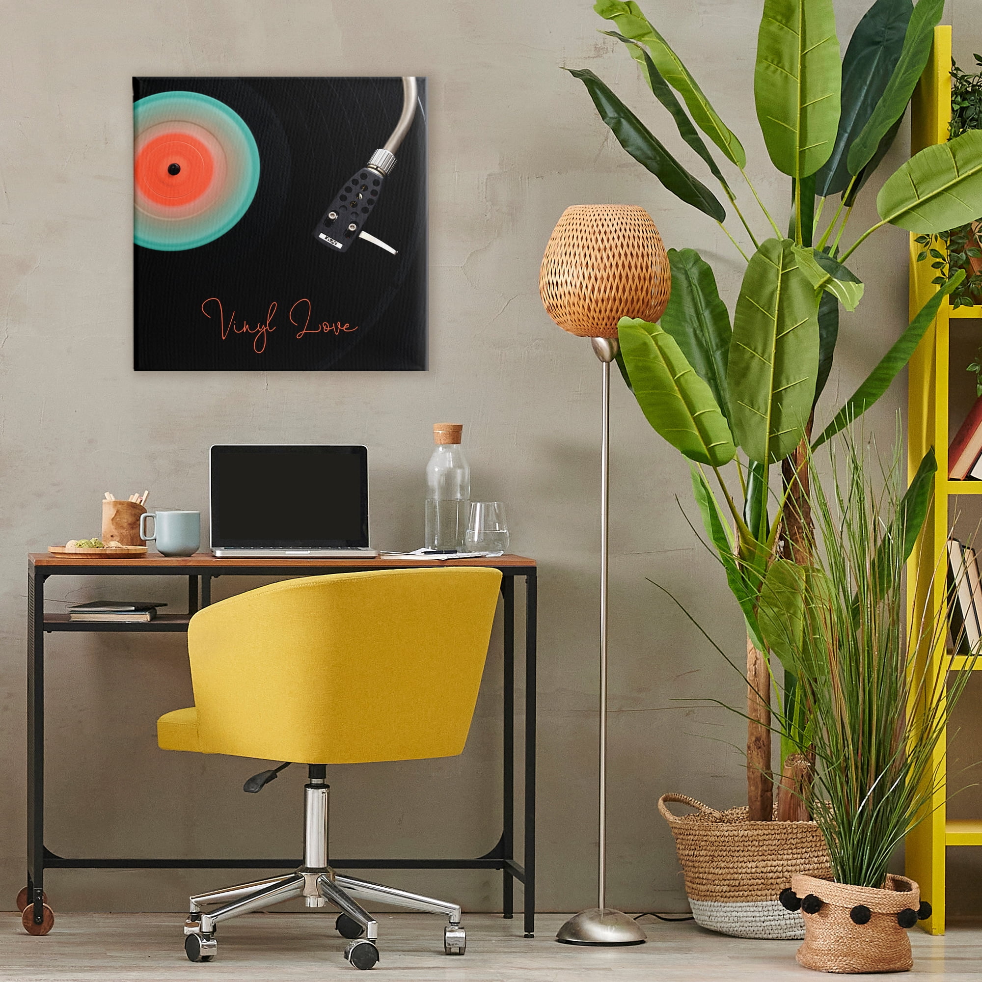 Stupell Industries Spinning Record Vinyl Love Canvas Wall Art, design by Tom Quartermaine