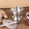 thumbnail image 4 of Stainless Steel Mortar and Pestle Sets,Mortar and Pestle Stainless Steel Spice Grinder Pill Crusher with Lid for Kitchen, 4 of 4