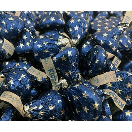 - Milk Chocolate, Blue Star Foils, Hershey's Kisses, 2 pounds bag