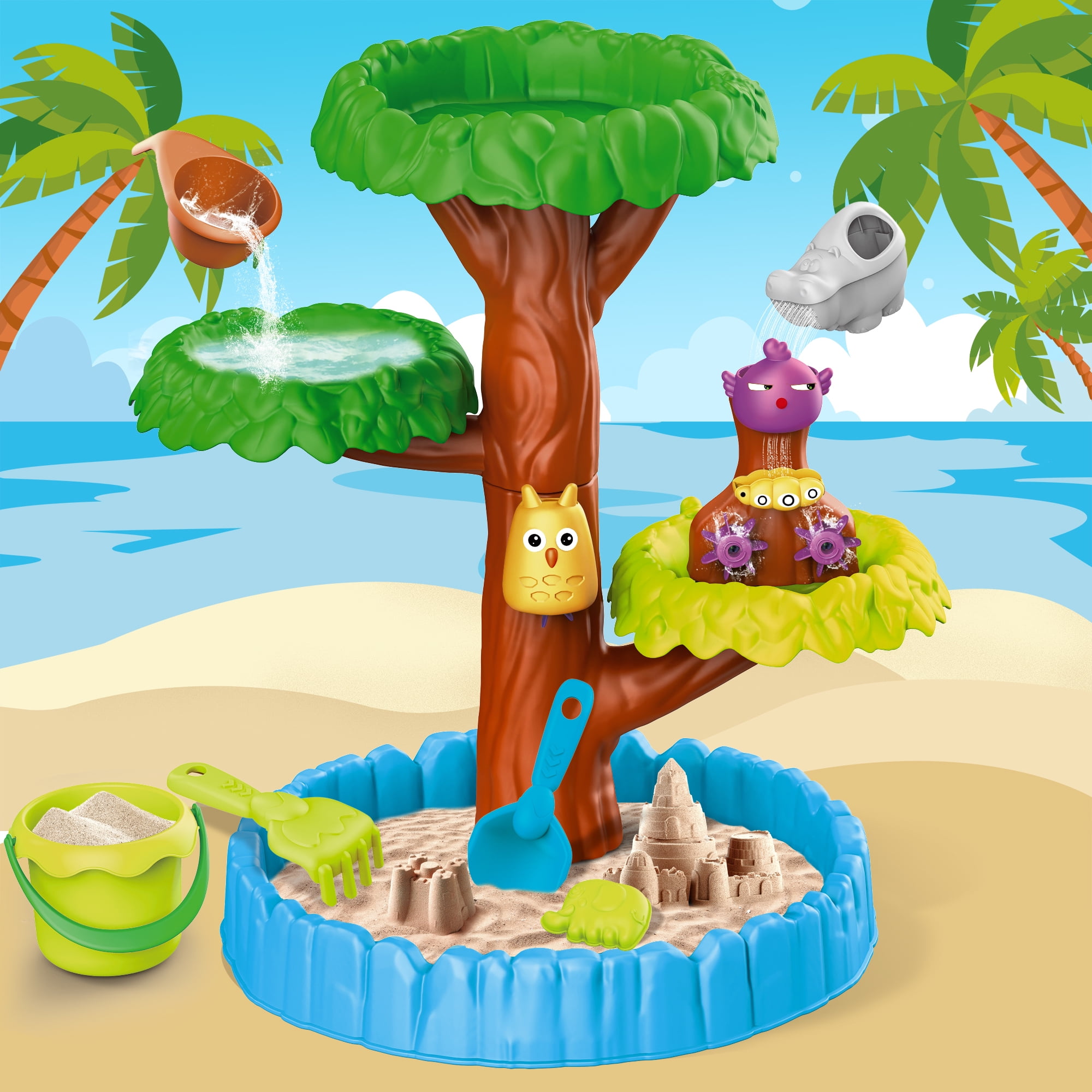 HopeRock Water Table with Leaftray & 10+ accessories, Splash Beach