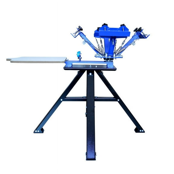 TECHTONGDA 4 Color 1 Station Screen Printing Press Machine with Metal Holder Shirt Printer