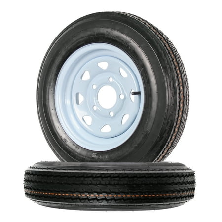 2-Pack Trailer Tire On Rim 5.30-12 12 in. Load C 5 Lug White Spoke Wheel Sansujyuku sansujyuku.com