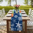 thumbnail image 4 of Table Runners 90 Inches Long Dress Scarves, Navy Blue Coastal Farmhouse Coffee/Dining/Kitchen Table Runner for Living Room, Nautical Beach Starfish Coral Summer 13x90 Inch, 4 of 9