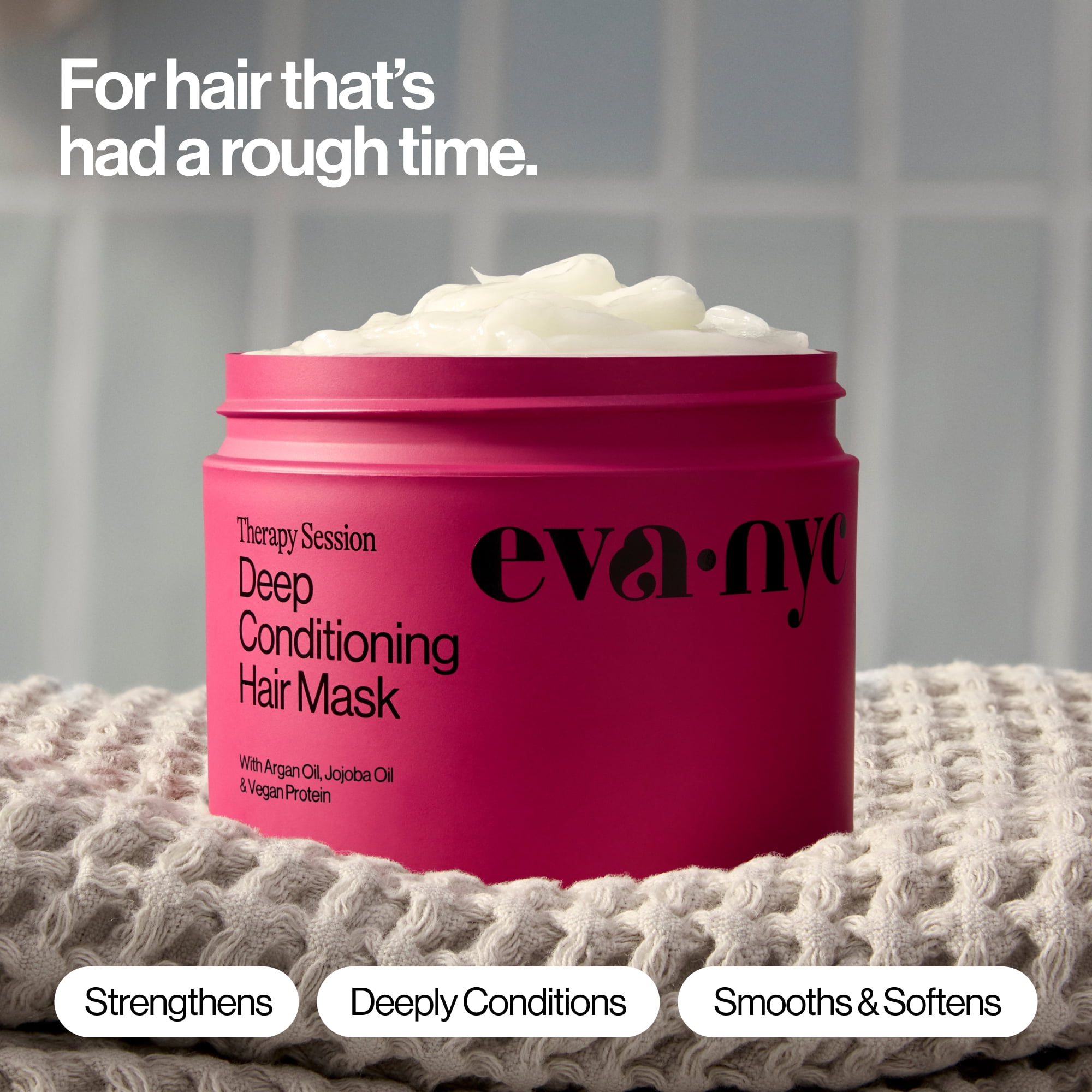 Eva NYC Therapy Session Deep Conditioning Hair Mask Vegan Protein, Jojoba +Argan Oil, 13.5 fl oz