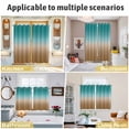 thumbnail image 6 of Teal Brown Ombre Kitchen Curtains Short 45 Inch Length, Turquoise Gradient Modern Abstract Art Grommet Top Bedroom Living Room Curtains, Light Filtering Cafe Curtain Drapes 2 Panels Set 84''x45'', 6 of 9