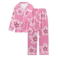 thumbnail image 5 of GUNIA Womens Silk Satin Pajama Sets Bow Print Heart 2 Piece Button Down Valentine'S Day Pjs Soft Comfortable Long Sleeve Cozy Pajamas Sleepwear Pink S-Xxl, 5 of 5