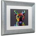 thumbnail image 2 of Trademark Fine Art "French Bulldog Grey" Canvas Art by Michael Tompsett, White Matte, Silver Frame, 2 of 4