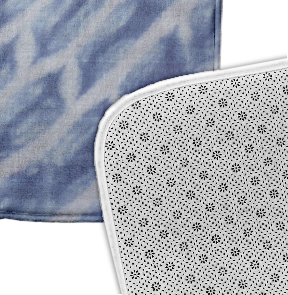 Simply Daisy 34" x 21" Plush Microfiber Blue Shibori Stripe Bath Mat