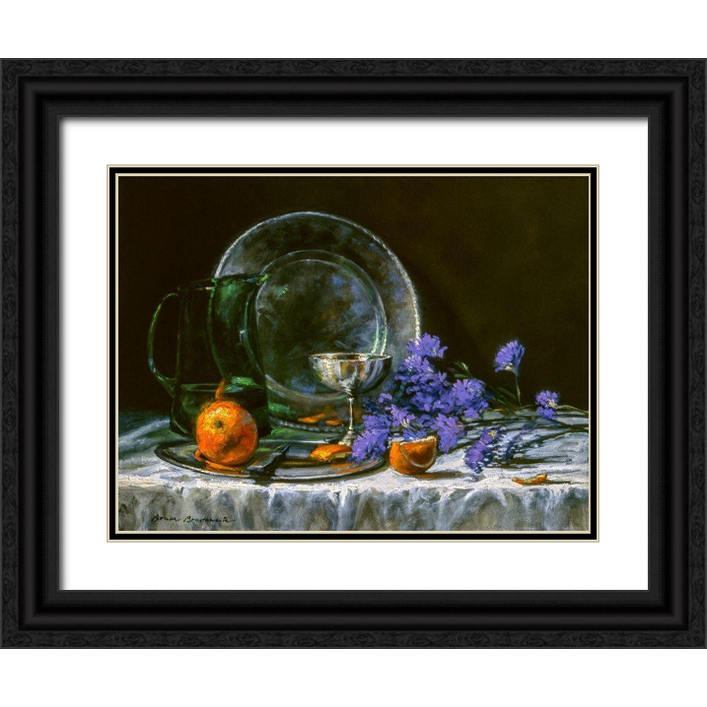Braithwaite Bruce 32x25 Black Ornate Wood Framed with Double Matting Museum Art Print Titled - Oranges and Lavender