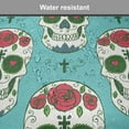 thumbnail image 7 of Skull Chair Seating Cushion Set of 12, Oriental and Roses on Skull South American Culture Vintage Style, Seat Pads for Office with Anti-slip Backing, 16"x16", Seafoam Green and Ruby, by Ambesonne, 7 of 7